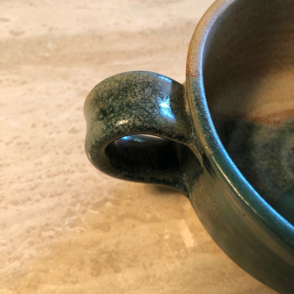 NWOT Handmade Pottery Soup Bowl With Handle- Set of 2 - Picture 4 of 9